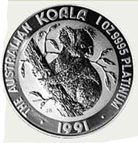 Picture of Platinum Koalas 1 Troy oz