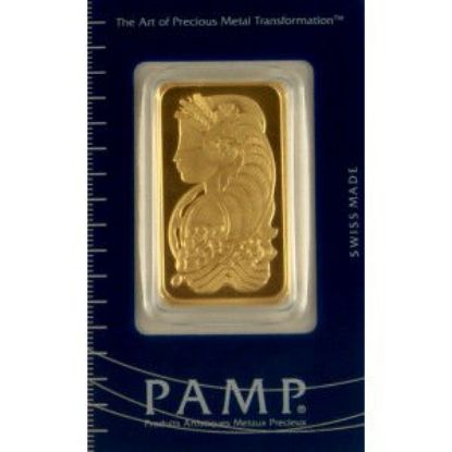 Picture of PAMP Gold Bar 1 Troy oz .9999 Fine Fortuna - Carded with VERISCAN
