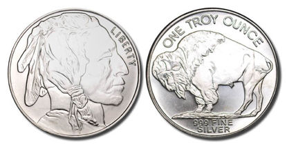 Picture of .999 Silver Round - 1 oz Buffalo (20 Oz Minimum)